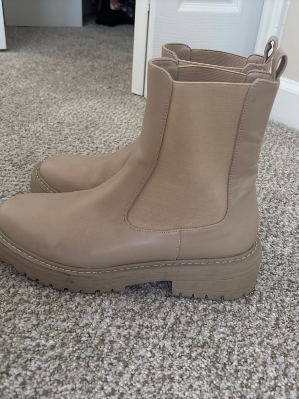 Billini Taupe Chelsea Lug Booties